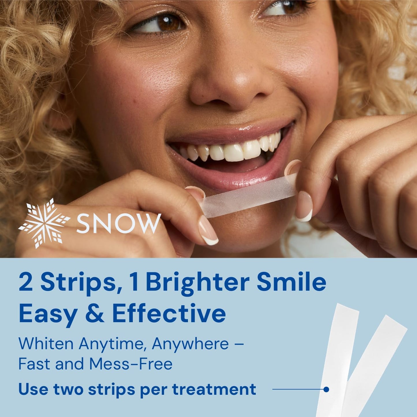 SNOW Diamond Dissolving Teeth Whitening Strips - Enamel Safe At-Home Whitening (42 Ct)