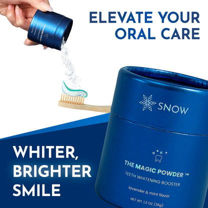Snow Magic Teeth Whitening Powder with Hydroxyapatite – Lavender & Mint, 35g