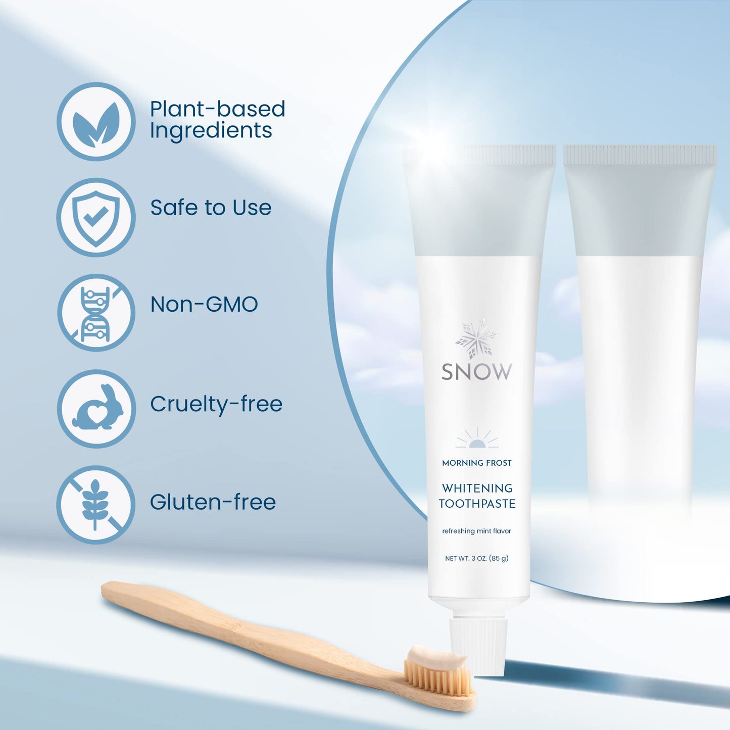 Snow Nanohydroxyapatite Whitening Toothpaste – Kaolin & Xylitol for Adults