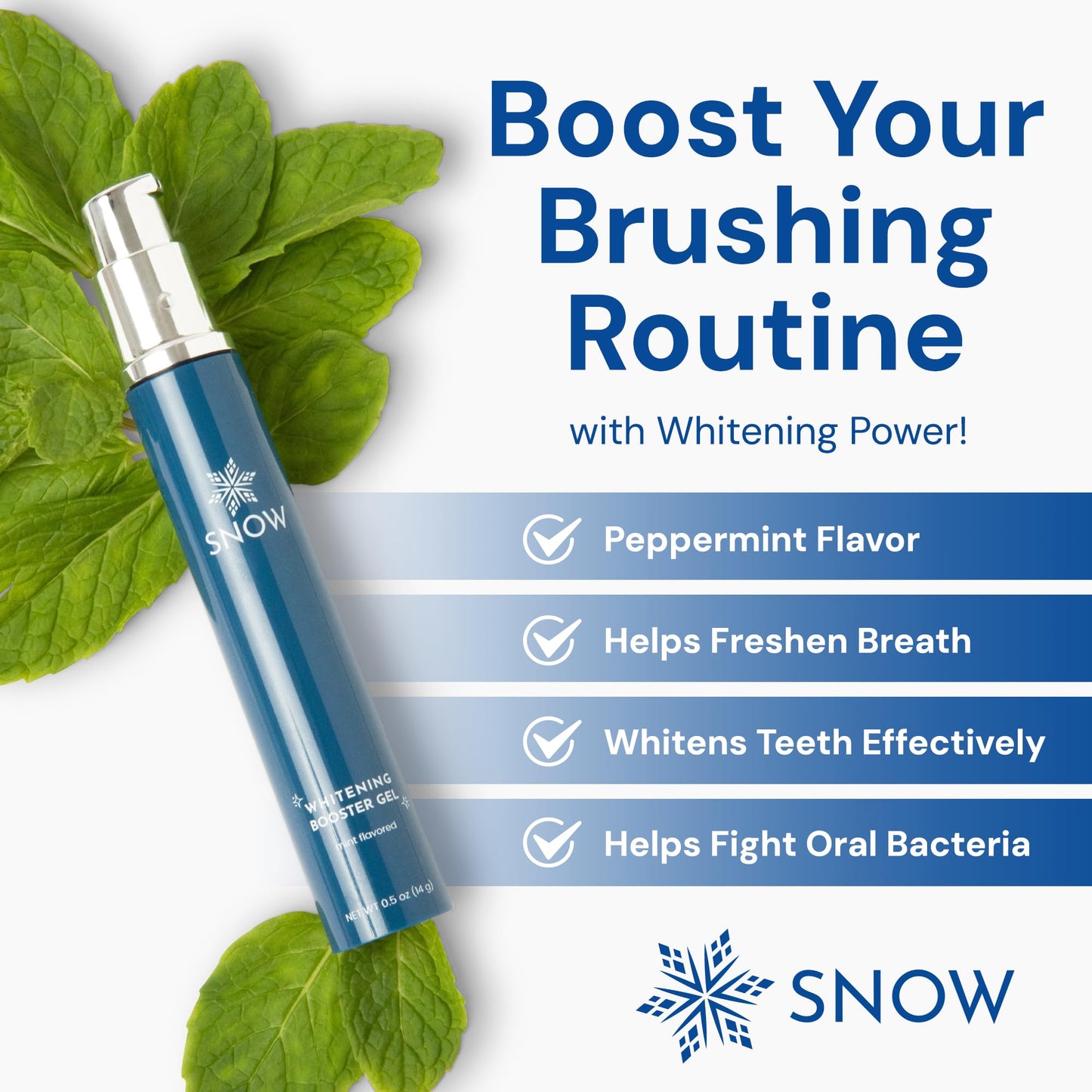 Snow Teeth Whitening Gel 18g – Vegan Hydrogen Peroxide Booster with Xylitol