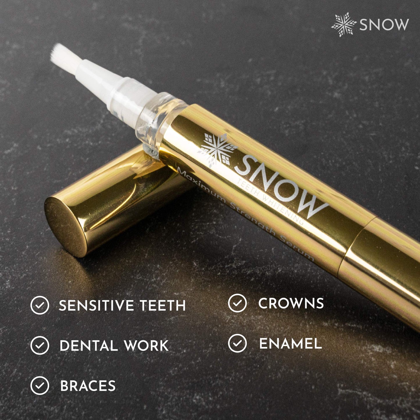 Snow Extra-Strength Teeth Whitening Serum – Whitening Pen with Potassium Nitrate & Hydroxyapatite – 1 Pack