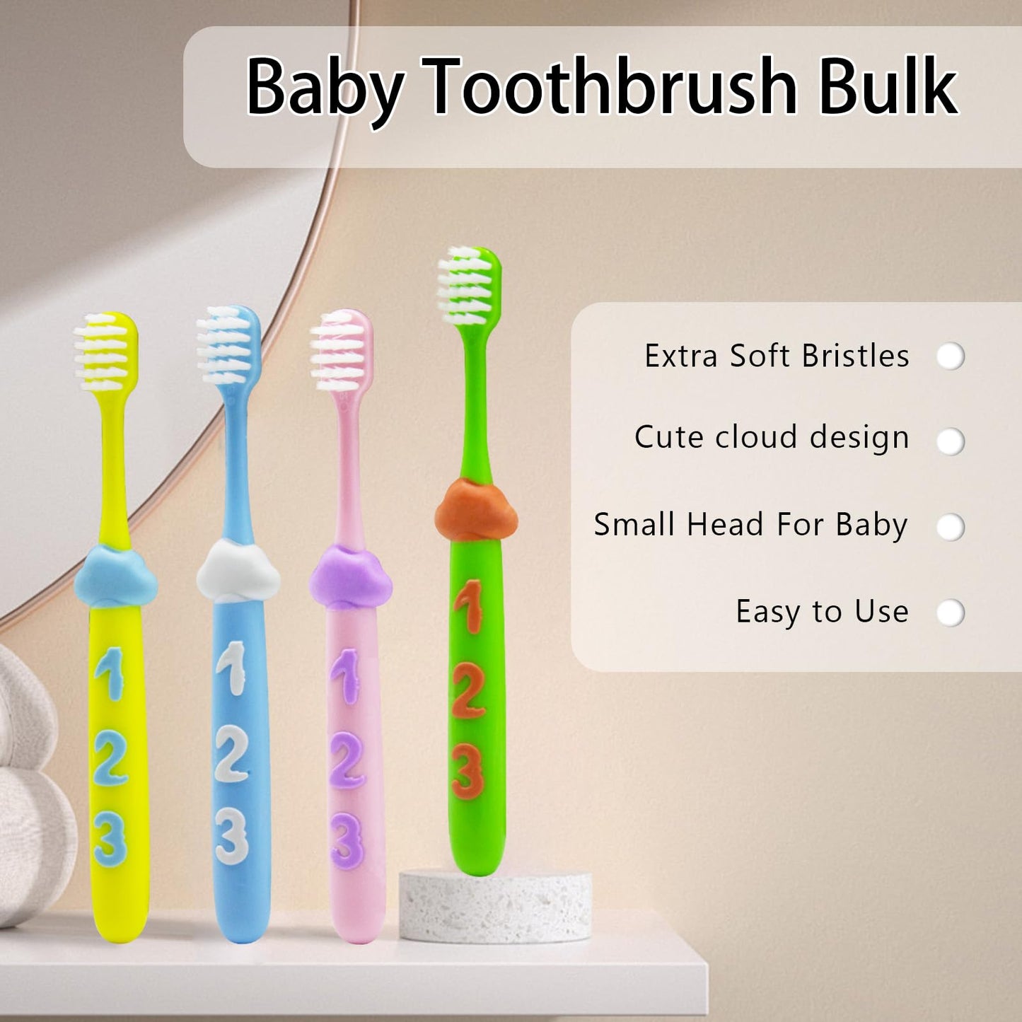 SNOWROSE 8 Pcs Kids Toothbrushes - Soft Bristles for 2–12 Years Old - Multicolor Baby Toothbrush Pack