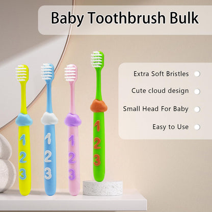 SNOWROSE 8 Pcs Kids Toothbrushes - Soft Bristles for 2–12 Years Old - Multicolor Baby Toothbrush Pack