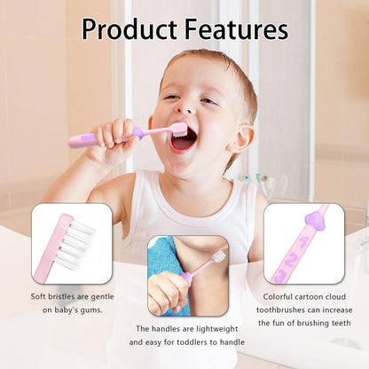 SNOWROSE 8 Pcs Kids Toothbrushes - Soft Bristles for 2–12 Years Old - Multicolor Baby Toothbrush Pack