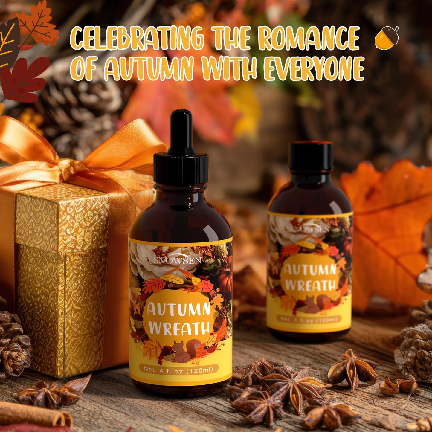 SNOWSEN Autumn Wreath Fragrance Oil – 4oz Premium Essential Oil