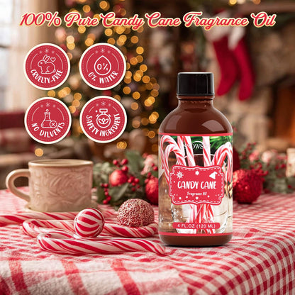 SNOWSEN Candy Cane Essential Oil 4 oz – Undiluted Winter Fragrance with Glass Dropper