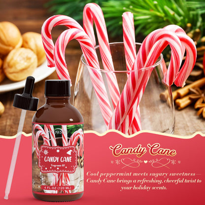 SNOWSEN Candy Cane Essential Oil 4 oz – Undiluted Winter Fragrance with Glass Dropper