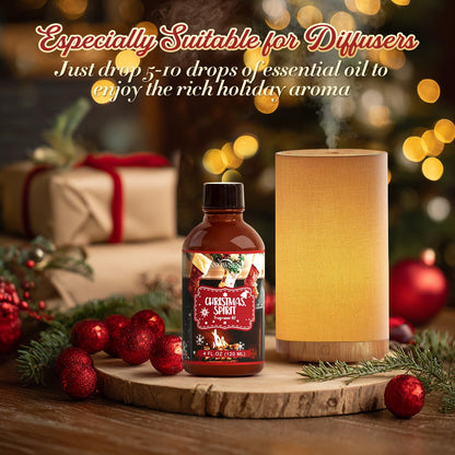 SNOWSEN Christmas Spirit Fragrance Oil - 4 oz | Premium Winter Essential Oil