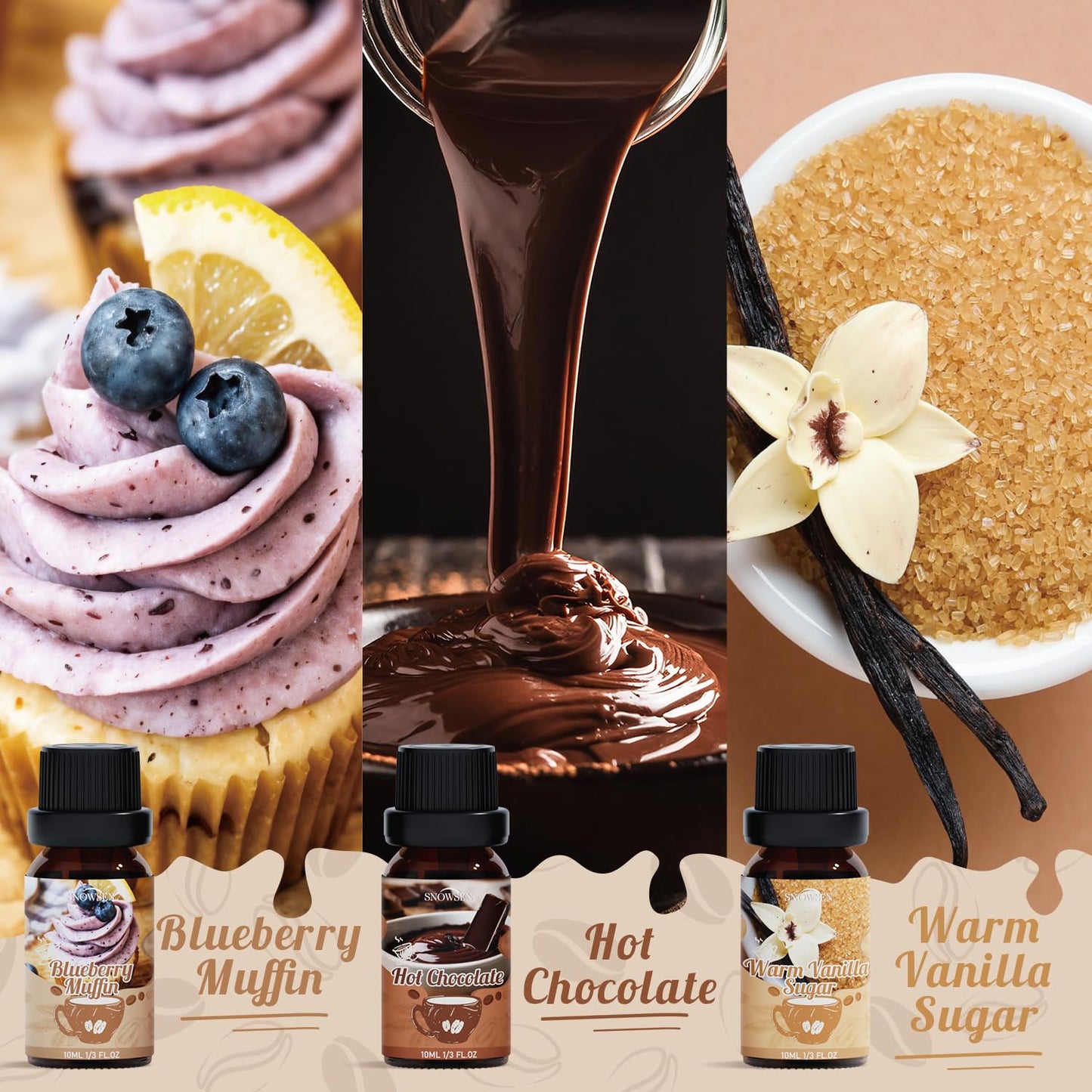 SNOWSEN Coffee Fragrance Oil Set | Premium Essential Oils for Diffusers, Candles & Soaps