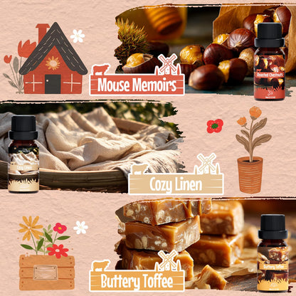 SNOWSEN Farmhouse Diffuser Oil Set – Essential Oils for Diffusers, 6x10ml
