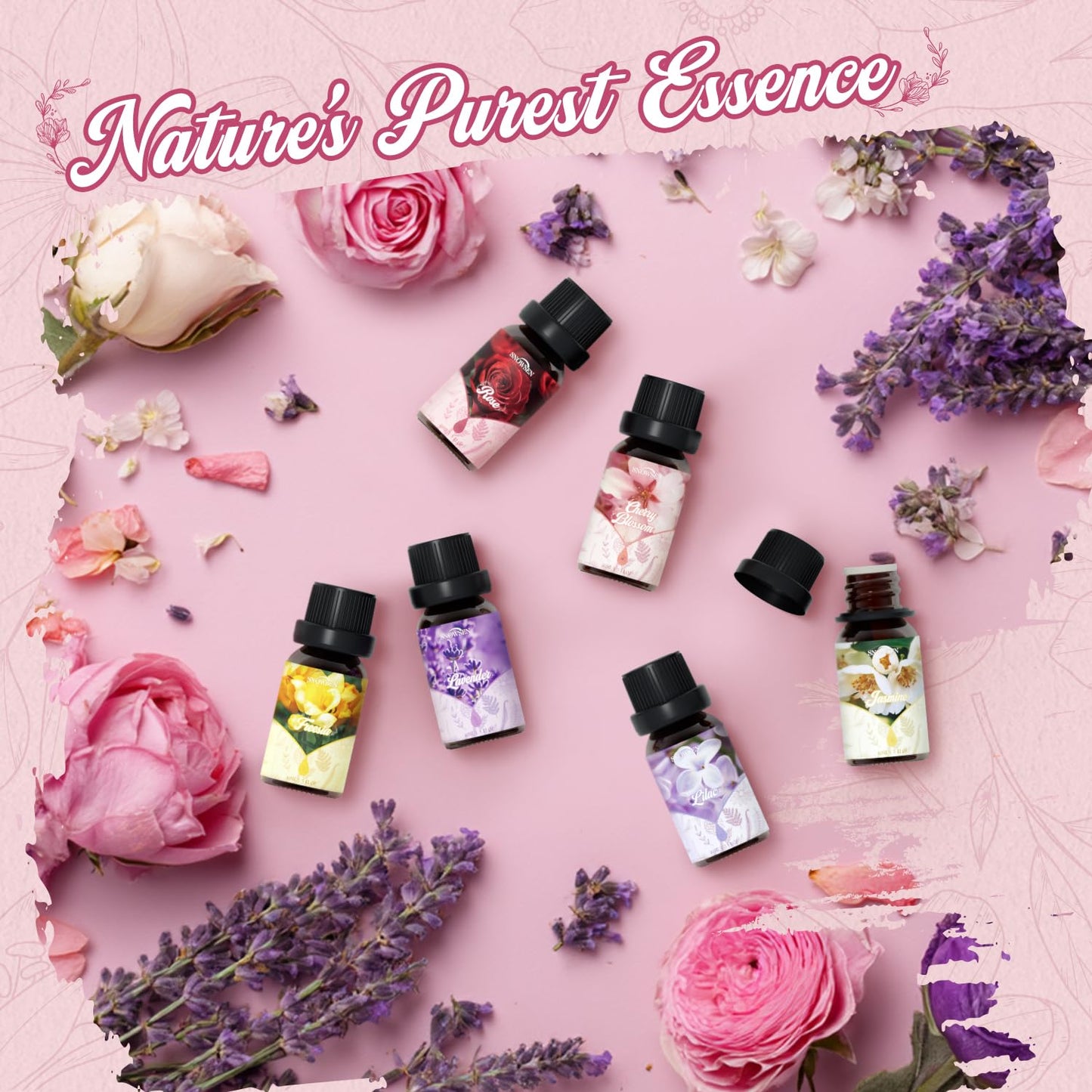 SNOWSEN Floral Essential Oil Set - Premium Oils for Diffusers