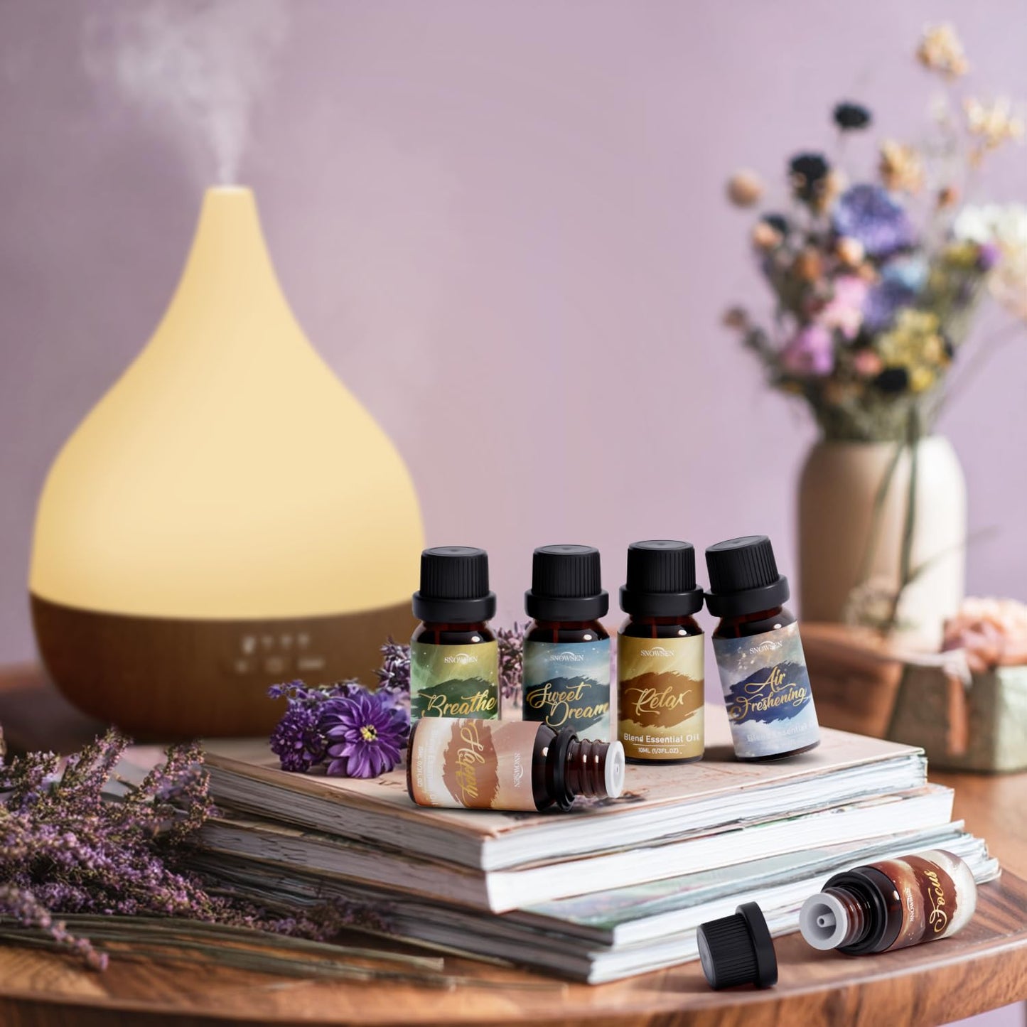 SNOWSEN Harmony Essential Oil Set – Breathe, Sweet Dream, Relax, Happy, Focus