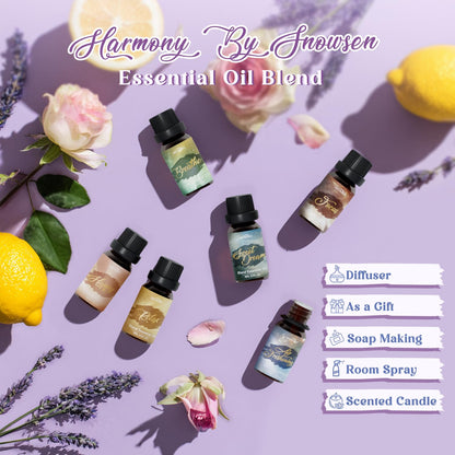 SNOWSEN Harmony Essential Oil Set – Breathe, Sweet Dream, Relax, Happy, Focus