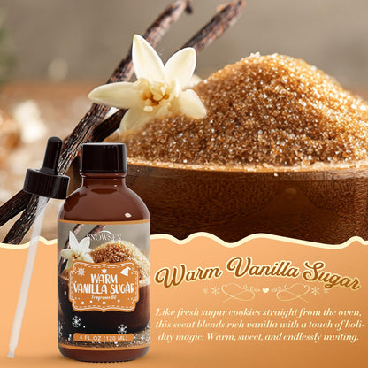 SNOWSEN Warm Vanilla Sugar Essential Oil 4 oz – Undiluted, Glass Dropper