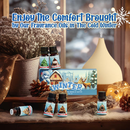 SNOWSEN Winter Essential Oil Set – 6x10ml Fragrance Oils for Diffuser & Candle Making