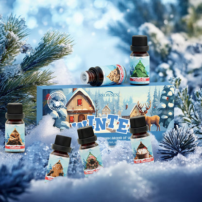 SNOWSEN Winter Essential Oil Set – 6x10ml Fragrance Oils for Diffuser & Candle Making