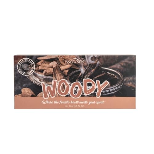 SNOWSEN Woody Essential Oil Set – 6 Pure Wood Scents for Diffusers