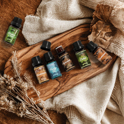 SNOWSEN Woody Essential Oil Set – 6 Pure Wood Scents for Diffusers