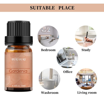BURIBURI Jasmine & Gardenia Essential Oils Gift Set - 100% Pure, 10mlx2