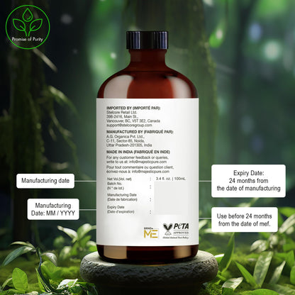 Majestic Pure Tea Tree Essential Oil – 3.4 Fl Oz, 100% Pure & Natural with Glass Dropper