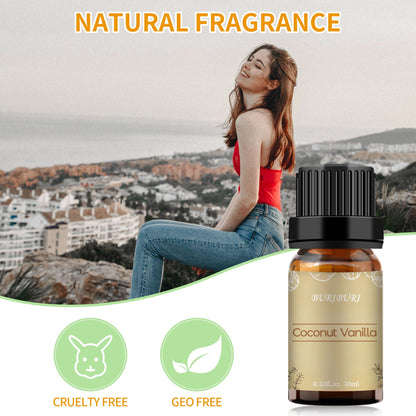 BURIBURI Coconut Vanilla Essential Oil 10ml | Premium Grade Scented Oil for Diffusers, Massage, Candles & Soap