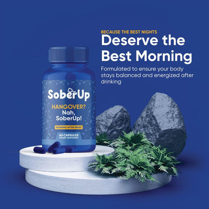 SoberUp Recovery Boost – Hydration, Electrolytes, Antioxidants | Vegan, 60 Count