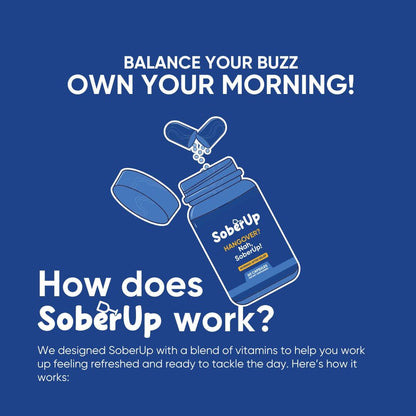 SoberUp Recovery Boost – Hydration, Electrolytes, Antioxidants | Vegan, 60 Count