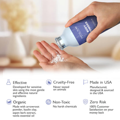 SoCal Suds & Company Lavender Talc-Free Body Powder — Arrowroot, Kaolin & Aspen Bark, 4oz, 1-Pack