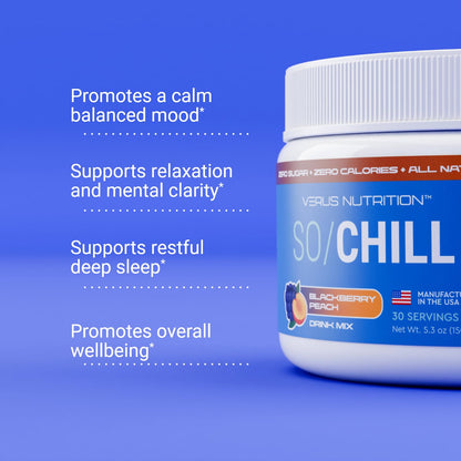 VERUS NUTRITION SoChill Powdered Drink Mix – Tropical Drift (Blackberry Peach) | No Sugar | Relaxation & Mood Support
