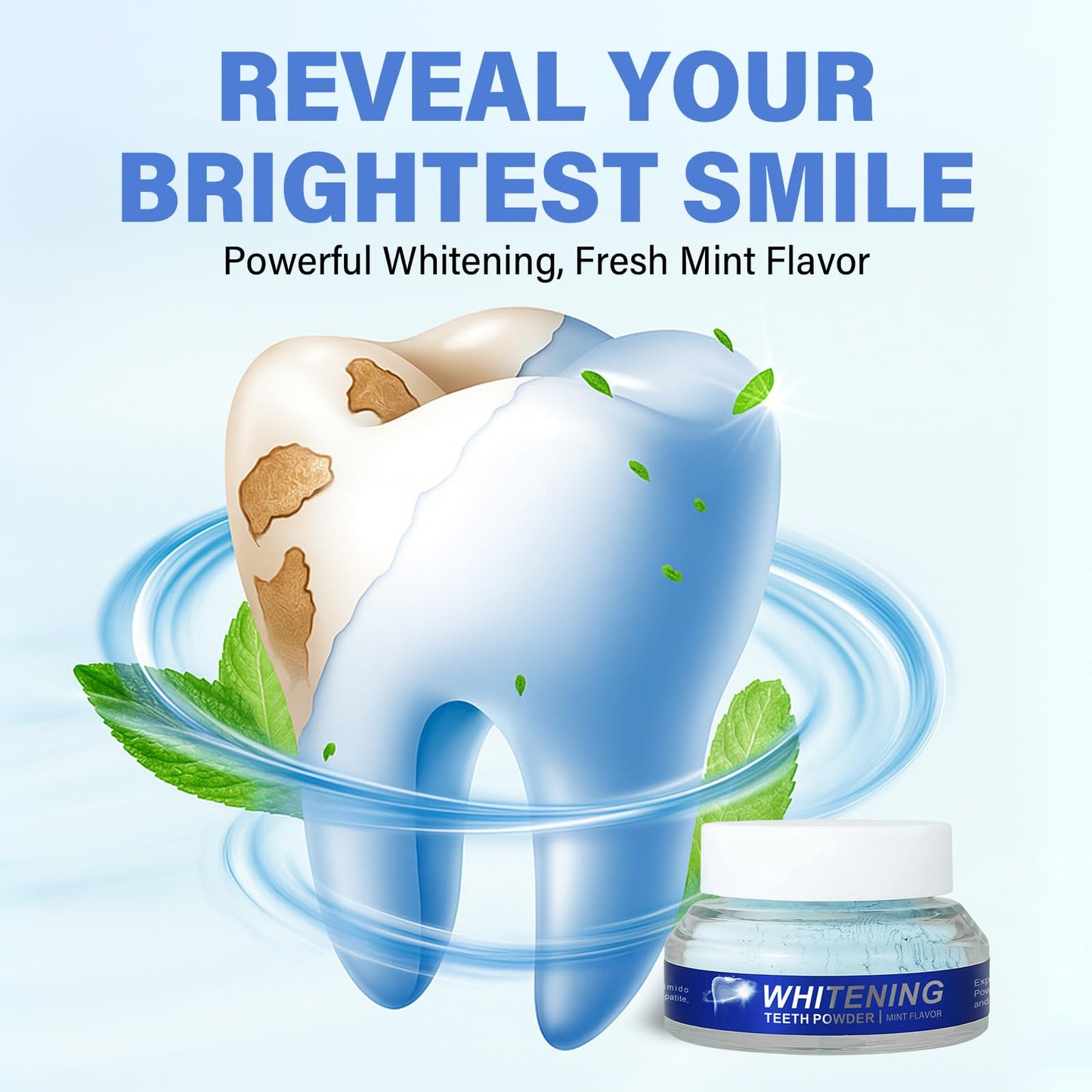 Teeth Whitening Powder - No Sensitivity, Enamel Safe | Coffee & Tea Stains