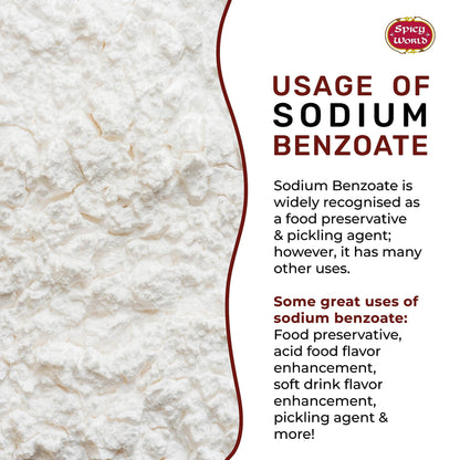 Spicy World Sodium Benzoate 5 LB (80 Oz) – 99% USP/FCC Grade, Additive & Preservative