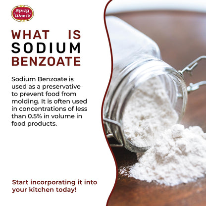 Spicy World Sodium Benzoate 5 LB (80 Oz) – 99% USP/FCC Grade, Additive & Preservative