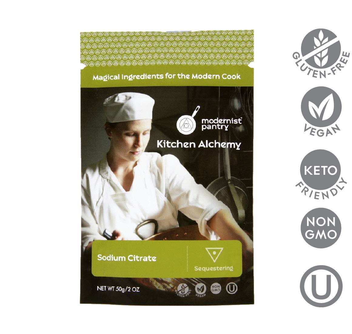 Pure Sodium Citrate ⊘ Non-GMO Gluten-Free Vegan OU Kosher Certified (Molecular Gastronomy) - 50g/2oz