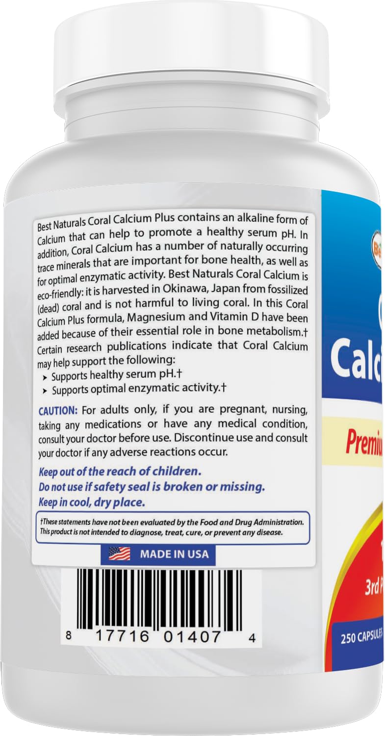 Best Naturals Coral Calcium Plus 1000 mg – 250 Capsules
