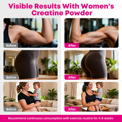 Women’s Creatine Powder Travel Packets – 30 Raspberry Packs | Creatine Monohydrate & Collagen