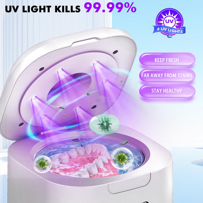 Soffiya 49kHz Dental Ultrasonic Retainer Cleaner – 350ml UV Cleaning for Dentures, Mouth Guards, Aligners & Braces