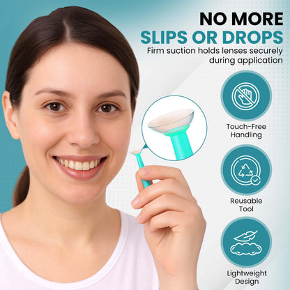 Soft Contact Lens Green Inserter Remover – 1pc for Monthly & Daily Lenses | Suction Holder – Sports World Vision
