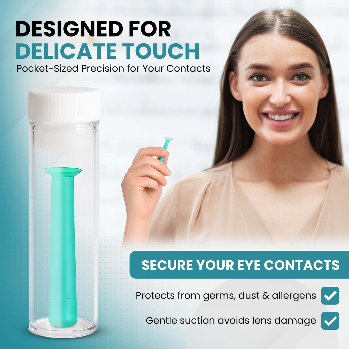 Soft Contact Lens Green Inserter Remover – 1pc for Monthly & Daily Lenses | Suction Holder – Sports World Vision