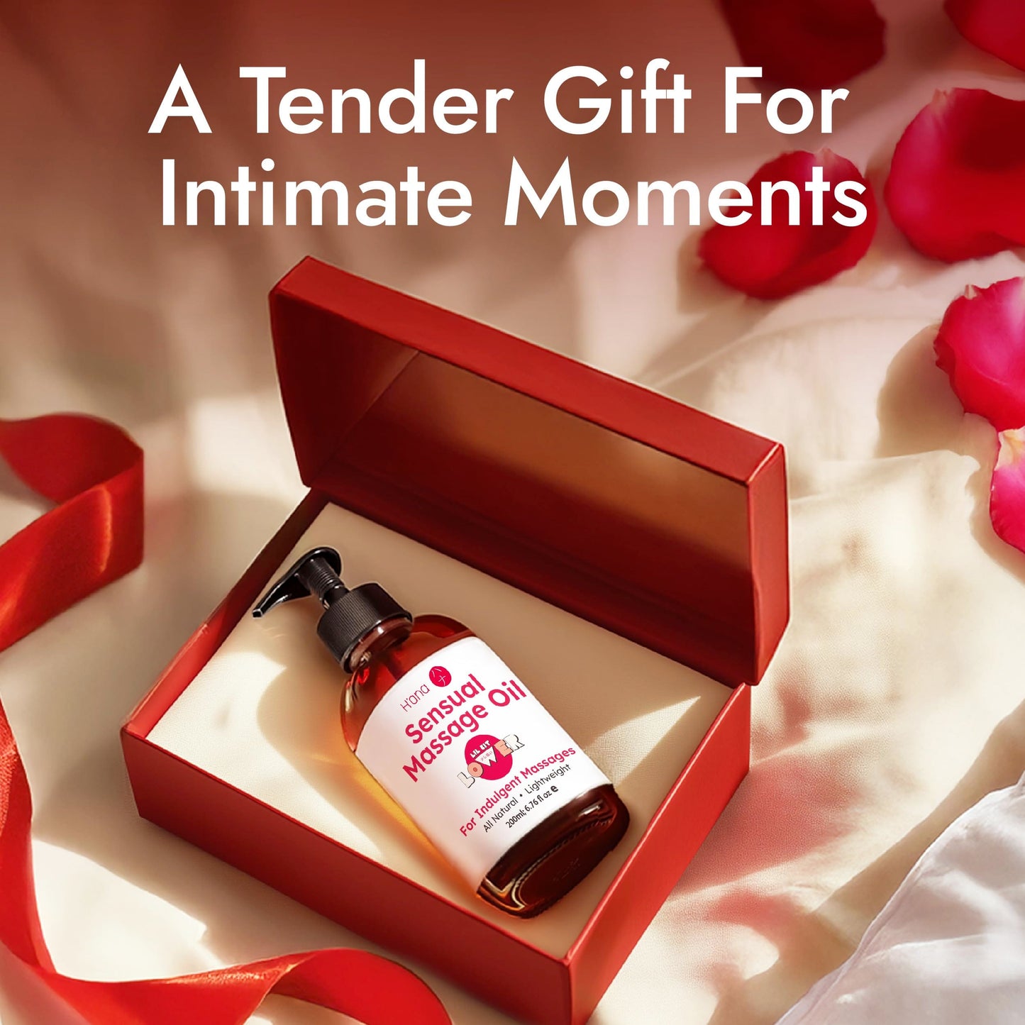 H'ana Sensual Massage Oil for Date Night – Gently Warming & Hydrating (6.76 Fl Oz)