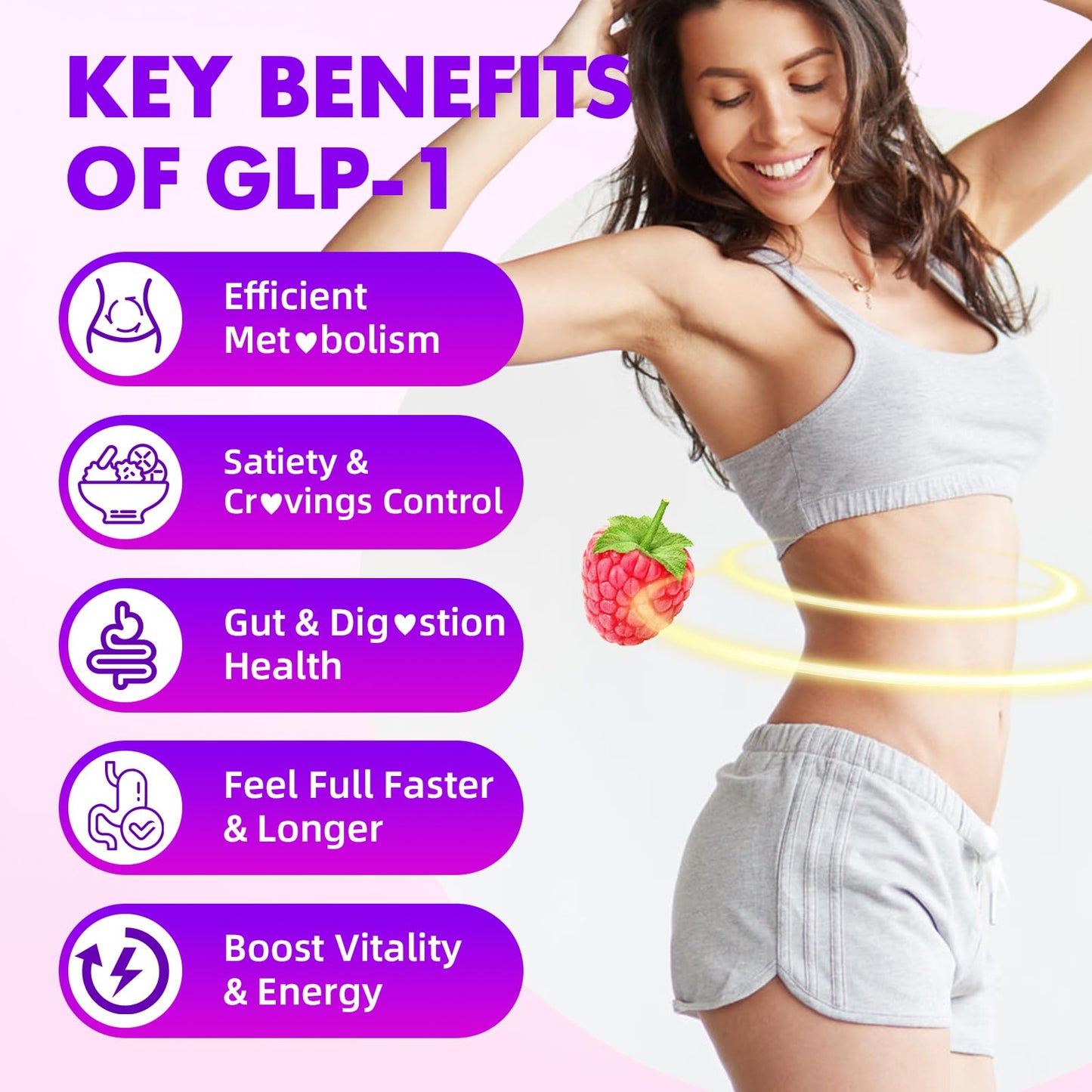 SoftBear GLP-1 Probiotic Gummies – Vegan, Sugar-Free, Gluten-Free (60 Count) | Berberine & Akkermansia for Gut & Immune Support