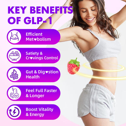 SoftBear GLP-1 Probiotic Gummies – Vegan, Sugar-Free, Gluten-Free (60 Count) | Berberine & Akkermansia for Gut & Immune Support