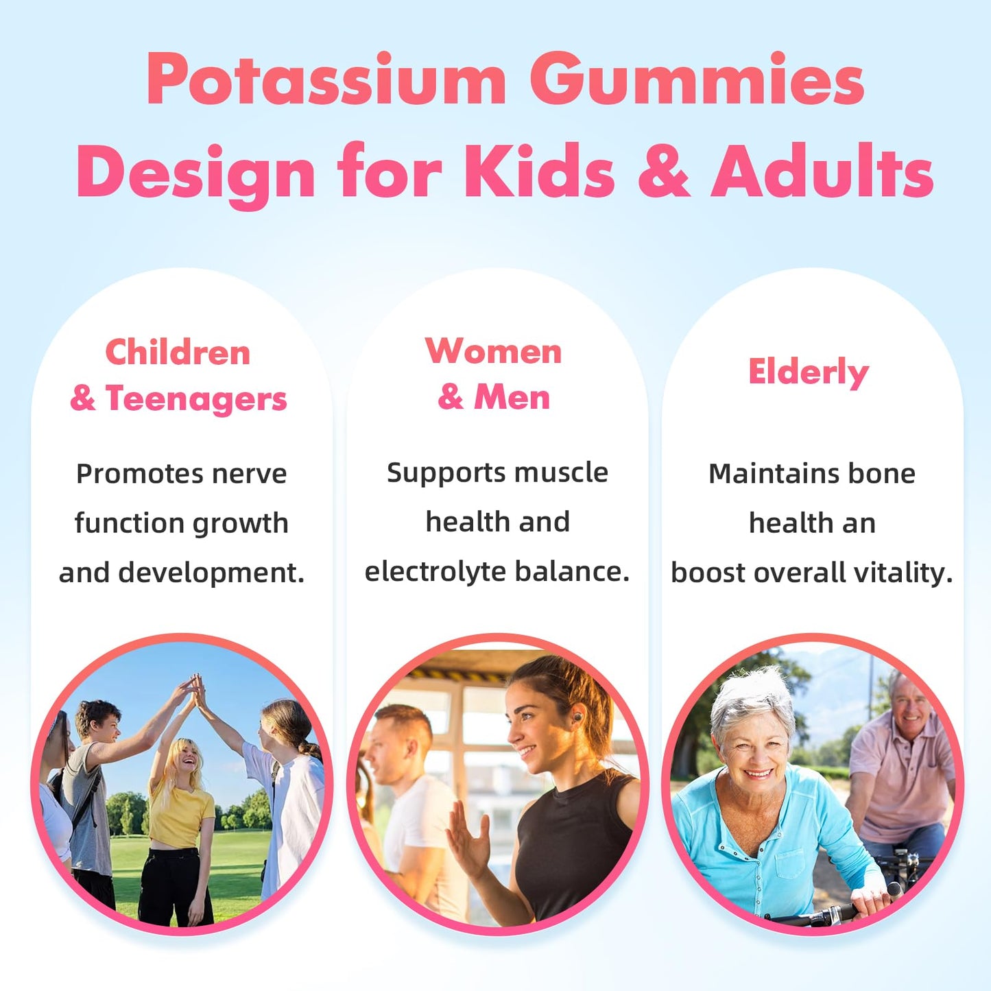 softbear Potassium Citrate 1000mg Gummies – Suagr Free Potassium Gummies for Muscle Support & Electrolyte Balance – Potassium Supplement for Women & Adults, Vegan, Raspberry Flavor (60 Count)