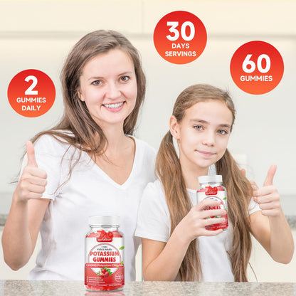 softbear Potassium Gummies 1200mg - Sugar Free Strawberry 60 Count | Supports Leg Cramps & Electrolyte Balance