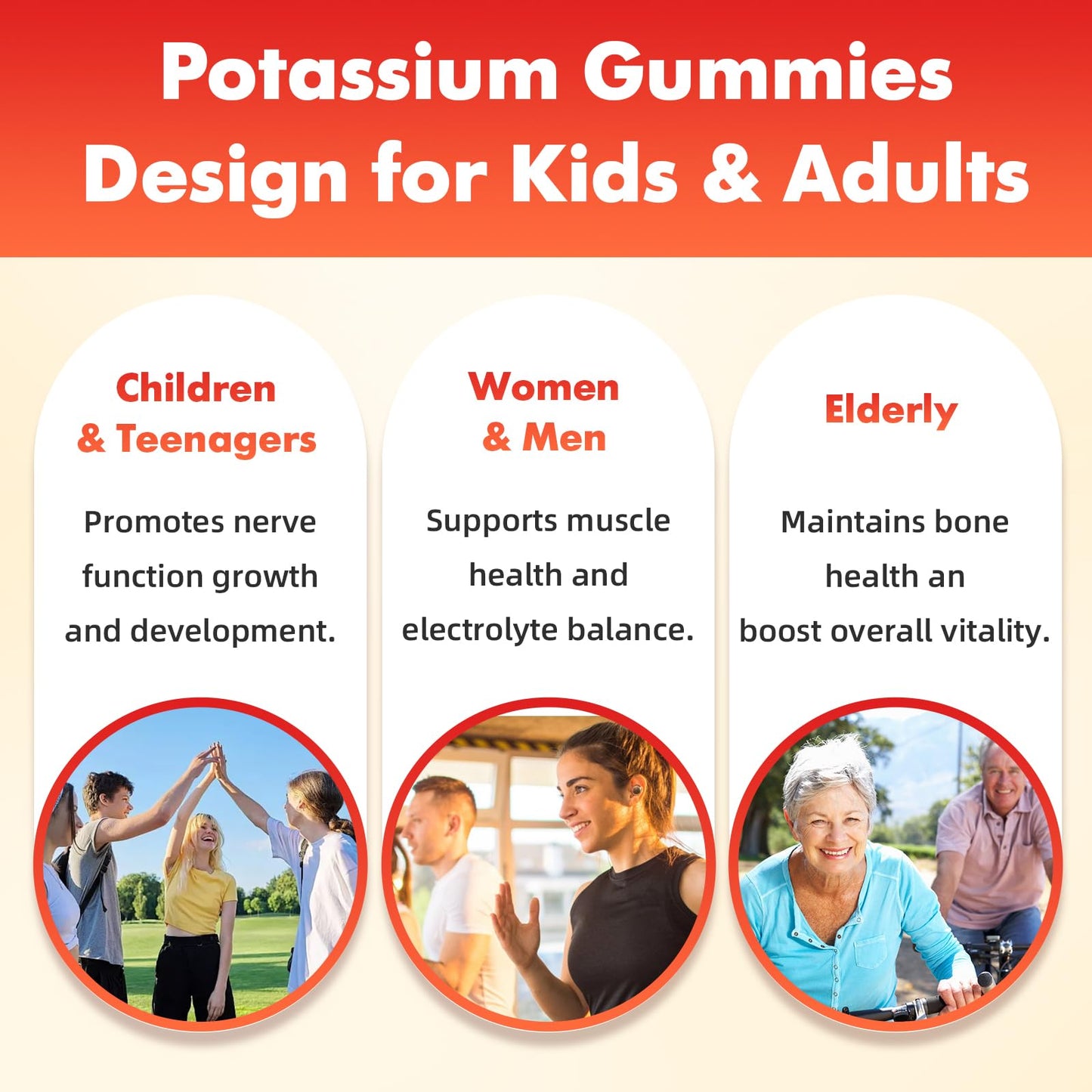 softbear Potassium Gummies 1200mg - Sugar Free Strawberry 60 Count | Supports Leg Cramps & Electrolyte Balance
