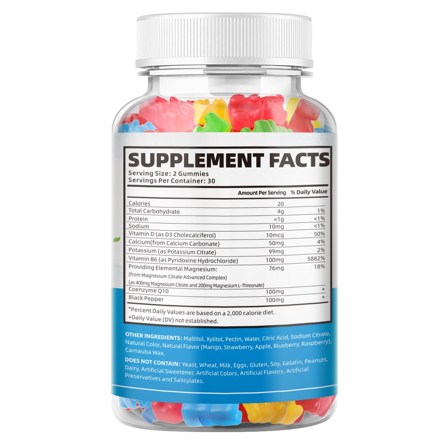 softbear Potassium Magnesium Gummies for Adults | Sugar-Free Vegan 60 Gummies
