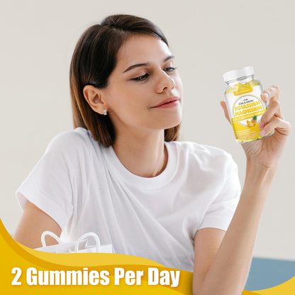 Softbear Potassium Gummies for Adults | Sugar-Free Potassium Magnesium with Vitamin B6 CoQ10 (Pineapple, 60 Gummies)