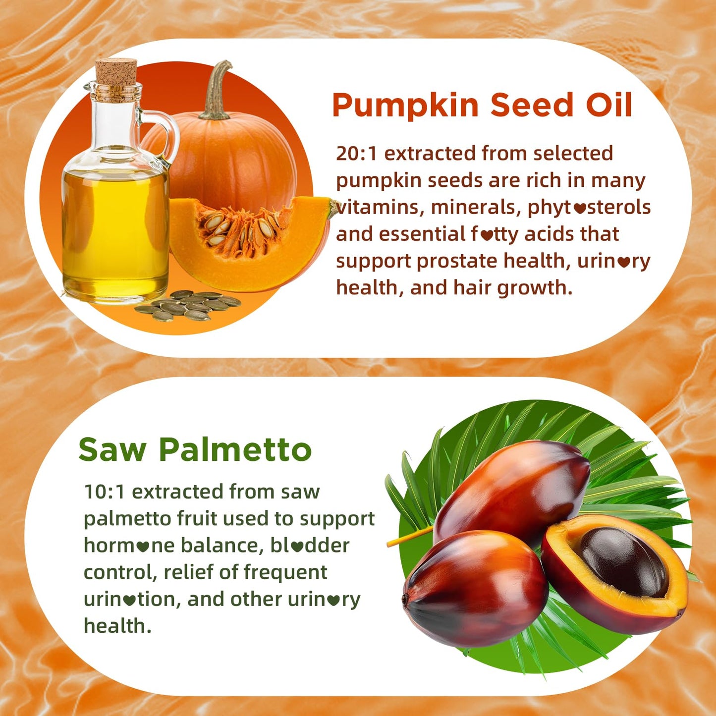 SoftBear Pumpkin Seed Oil Gummies 3000mg – Organic Pumpkin Seed Oil with Saw Palmetto for Hair Growth & Skin Health (60 Count) – Sugar-Free