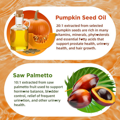 SoftBear Pumpkin Seed Oil Gummies 3000mg – Organic Pumpkin Seed Oil with Saw Palmetto for Hair Growth & Skin Health (60 Count) – Sugar-Free