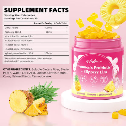 Softbear Women's Probiotic Slippery Elm Gummies – pH Balance & Flora Health