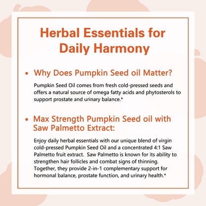 Pumpkin Seed Oil with Saw Palmetto 3000mg | 300 Softgels | Cold Pressed
